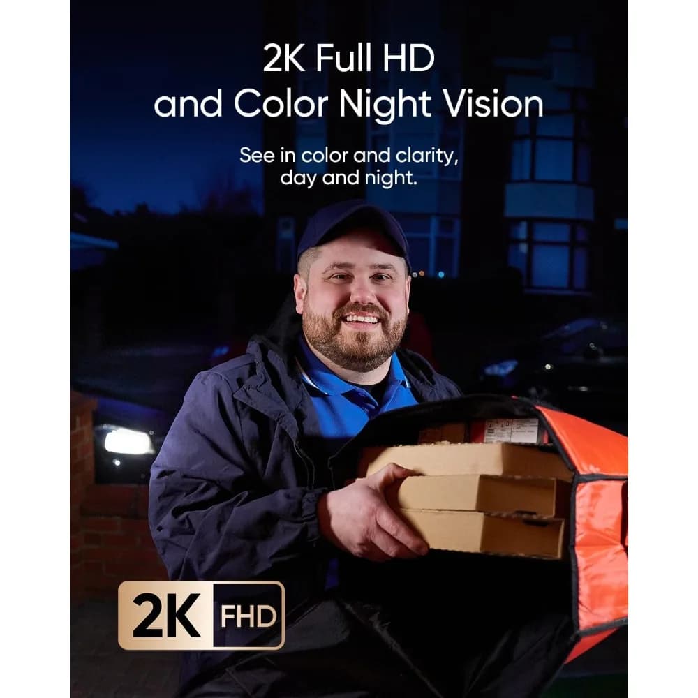 Campanello Video con Doppia Telecamera 2K FHD, Wireless e Cablato, Visione Notturna a Colori, Comunicazione Bidirezionale, Rilevamento Movimento AI, Spedizione dagli USA