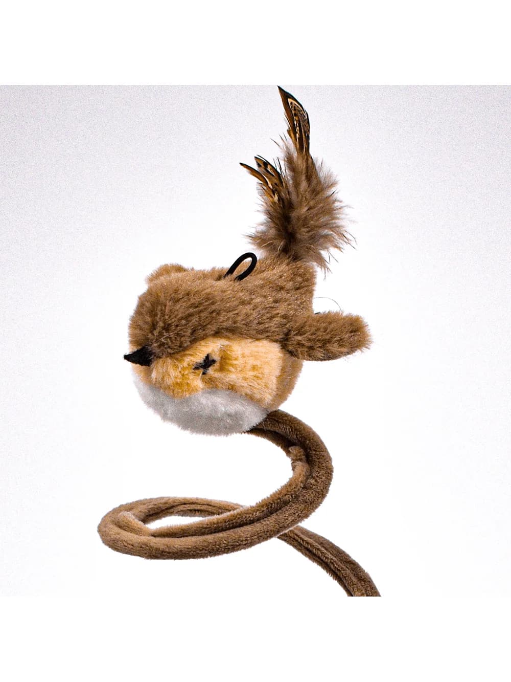 Interactive Spiral Spring Bird Cat Toy With Feather Teaser And Chirping Sound