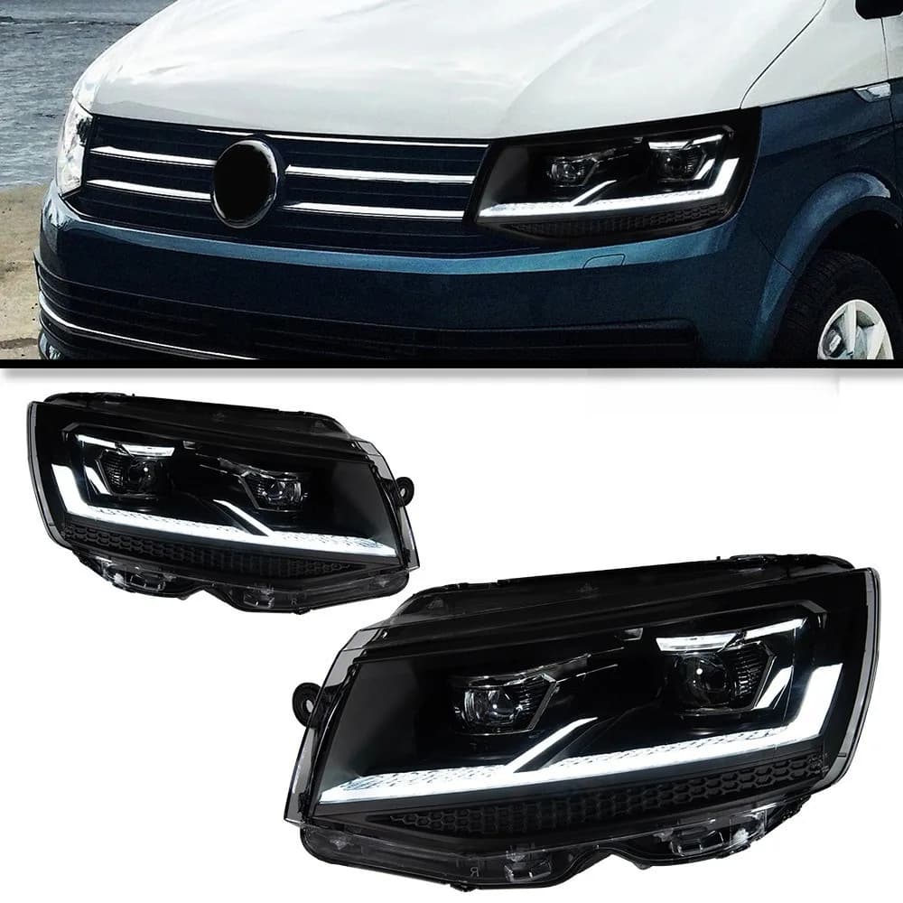 LED Headlight Assembly for VW Crafter T6, Daytime Running Lights, Sequential Turn Signals, Retrofit Kit