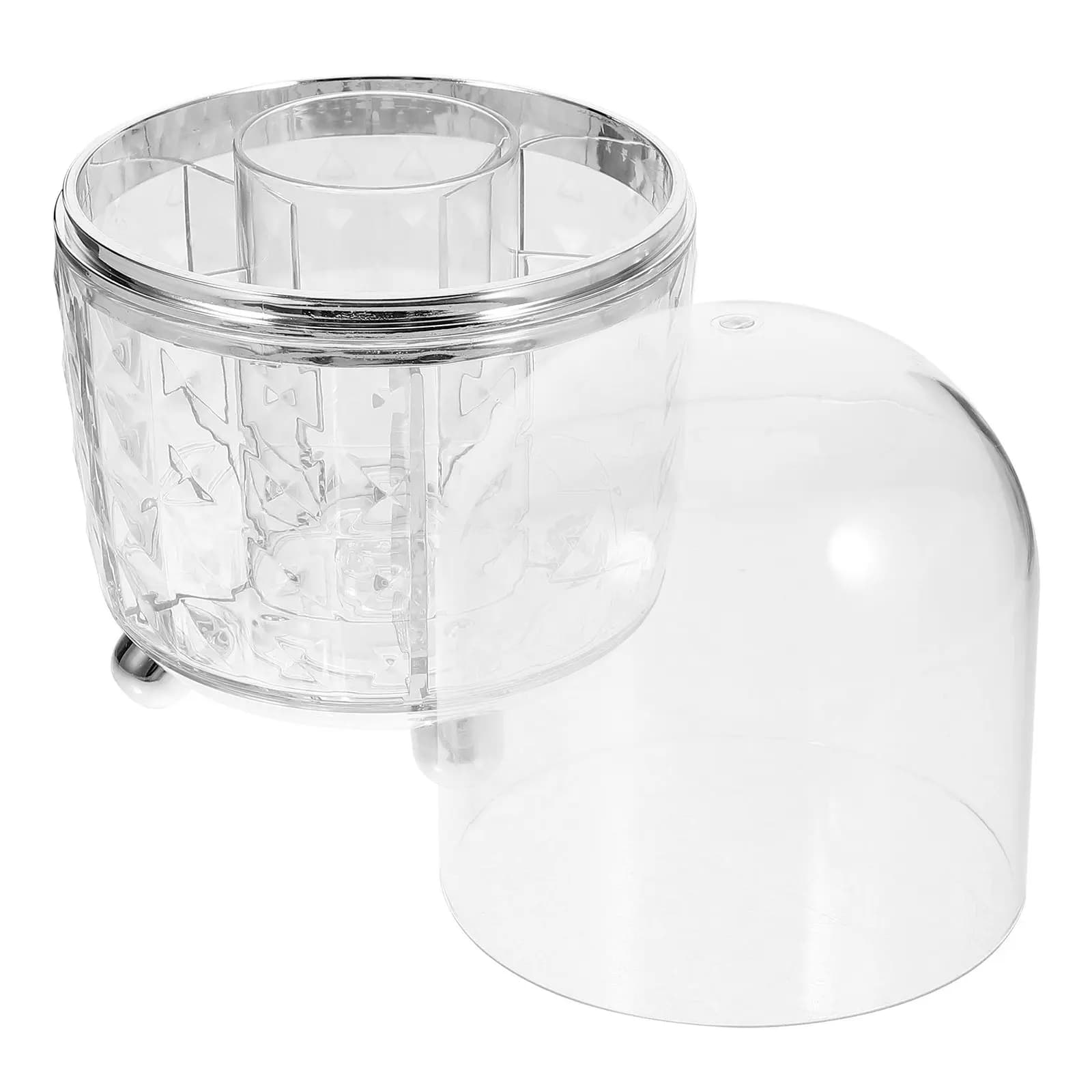 Organizer da Scrivania Girevole Trasparente per Penne, Matite, Pennelli da Trucco, Contenitore Girevole per Cosmetici, Salvaspazio Compatto e Trasparente