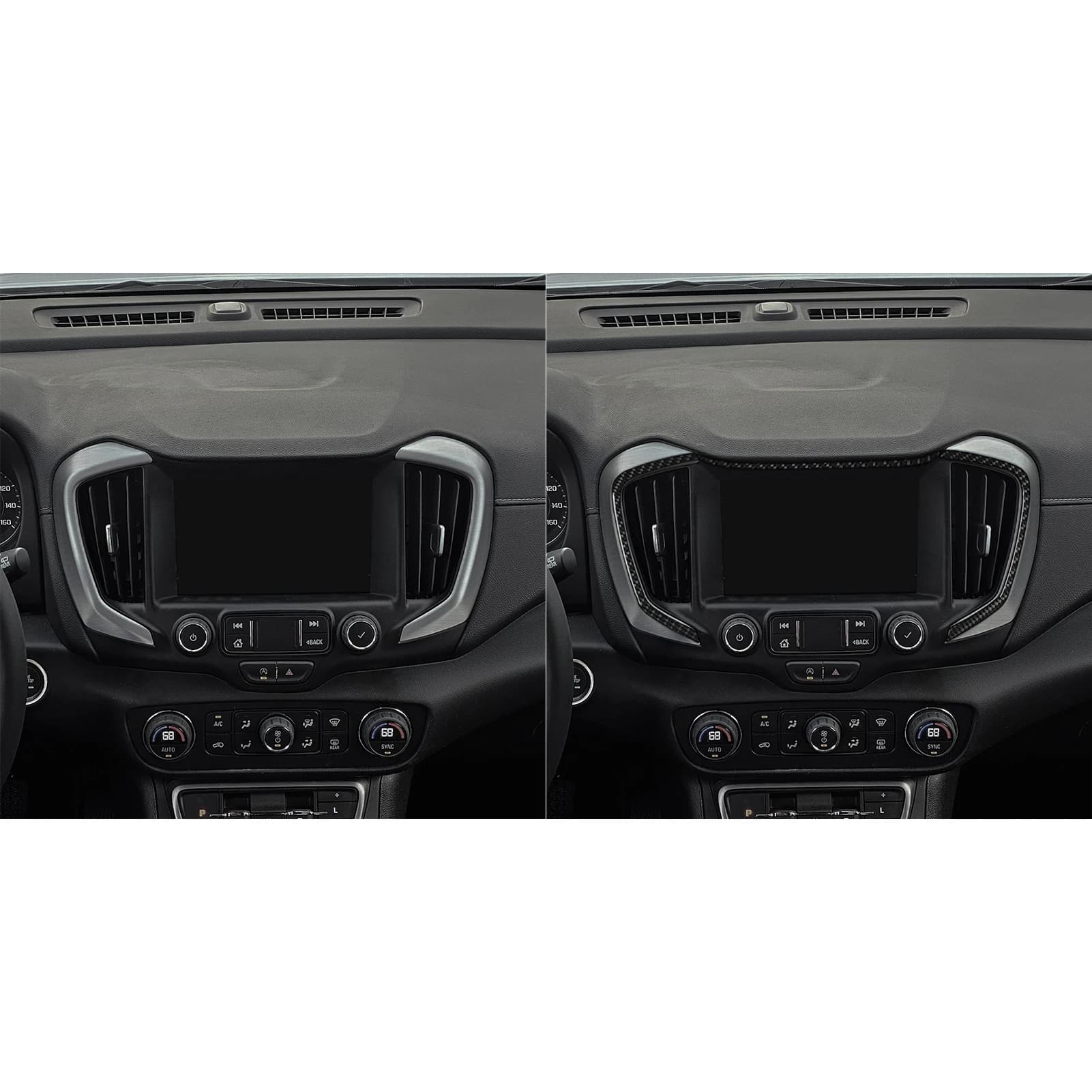 Per GMC Terrain 2018-2023 Cornice in Fibra di Carbonio per Bocchetta di Ventilazione Centrale, Pannello Decorativo, Accessori Auto, Adesivo per Interni