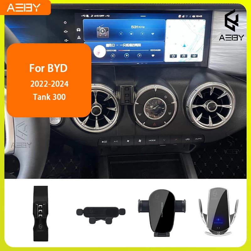 Supporto per Telefono per Tank 300 2022-2024, Base Fissa Speciale con Ricarica Wireless, Accessori Interni per Auto
