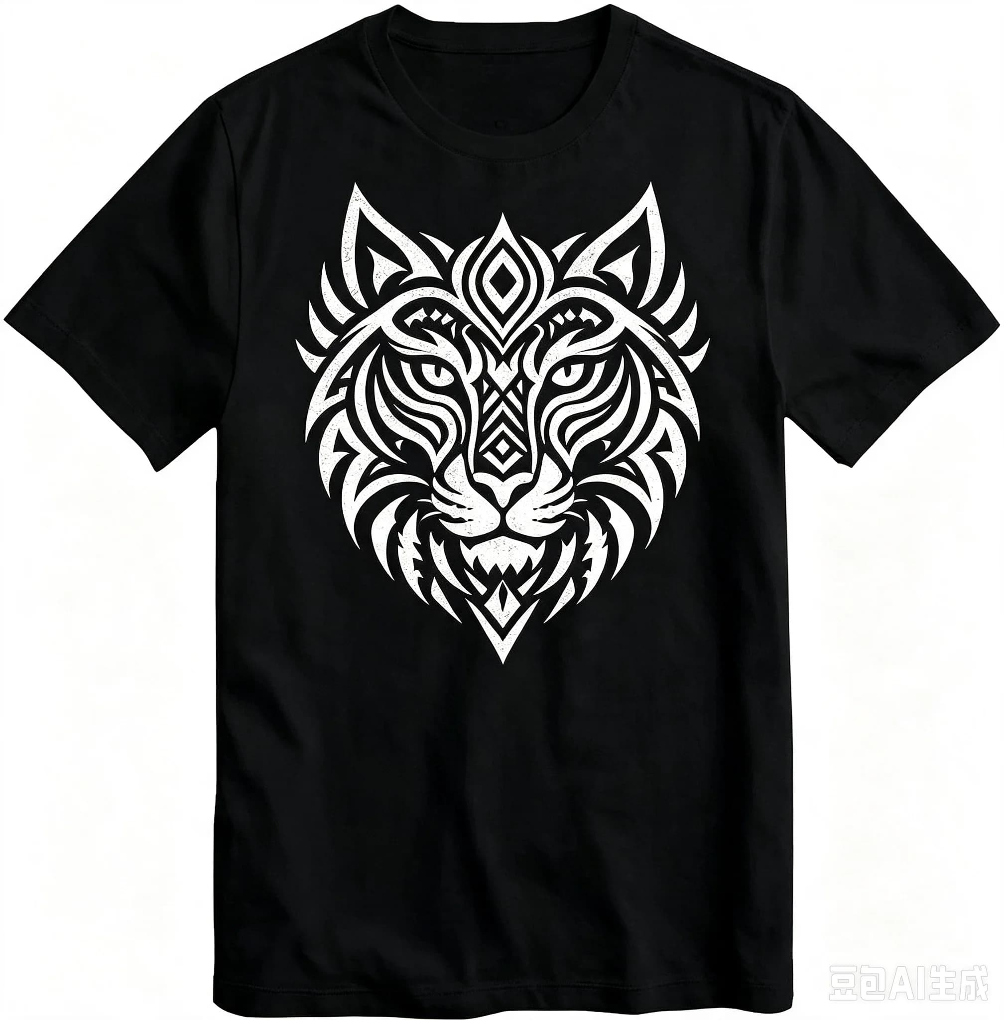 Vintage Tribal Tiger Totem Men T‑Shirt Distressed Animal Graphic Print Casual Short Sleeve Streetwear Top