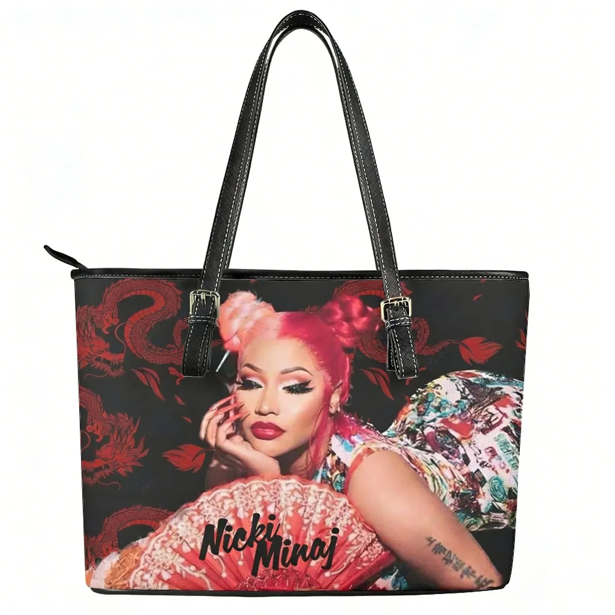 Hot Rapper Nicki Minaj Custom Handbag Womens Mens Personalized Tote Bag Shoulder Bag Business Leather Purse Travel Bag Gift