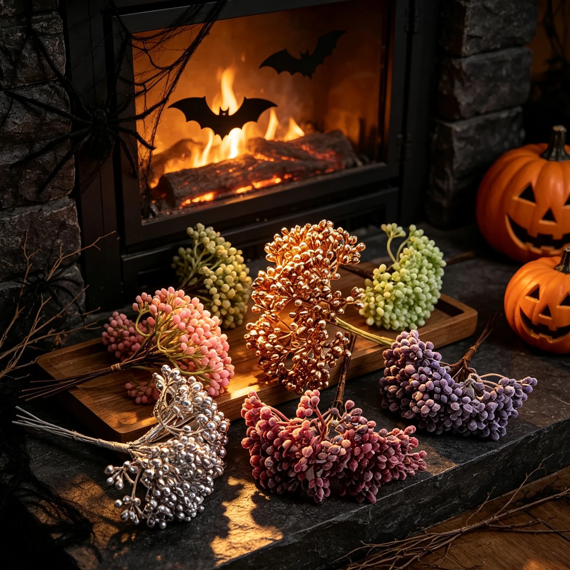Artificial Plant Halloween Plastic Stamen Home Decorations Accessories Christmas Flowers Wreaths Weddings Bridal Clearance Props