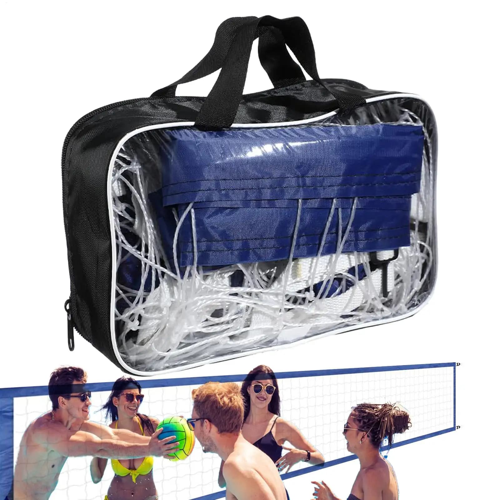 Rete da pallavolo per piscina Rete da badminton Rete da pallavolo portatile regolabile pieghevole per luoghi di parchi in erba da spiaggia