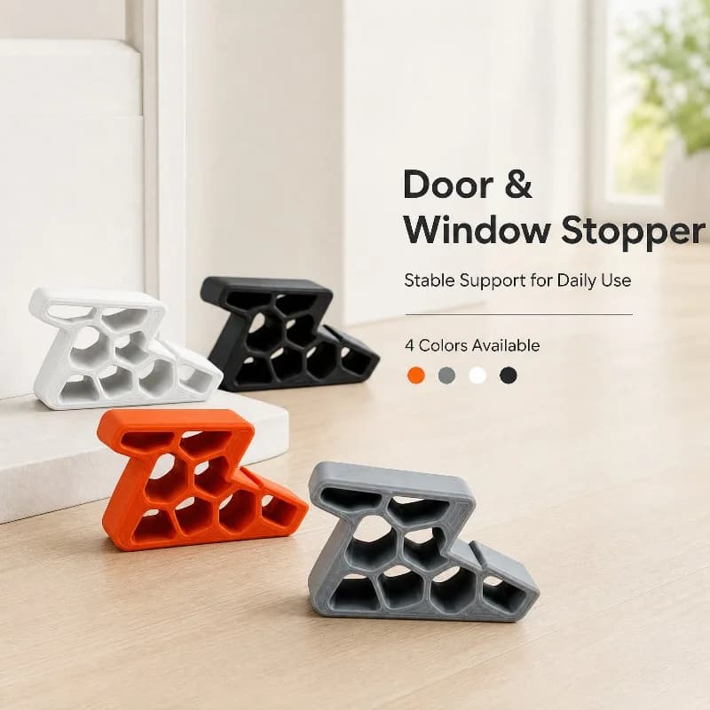 Heavy Duty Non Slip 1/2/4pcs Window/Balcony Door Stop with Track Lock Remove Anti-Wind Holder Honeycomb Easy To Install