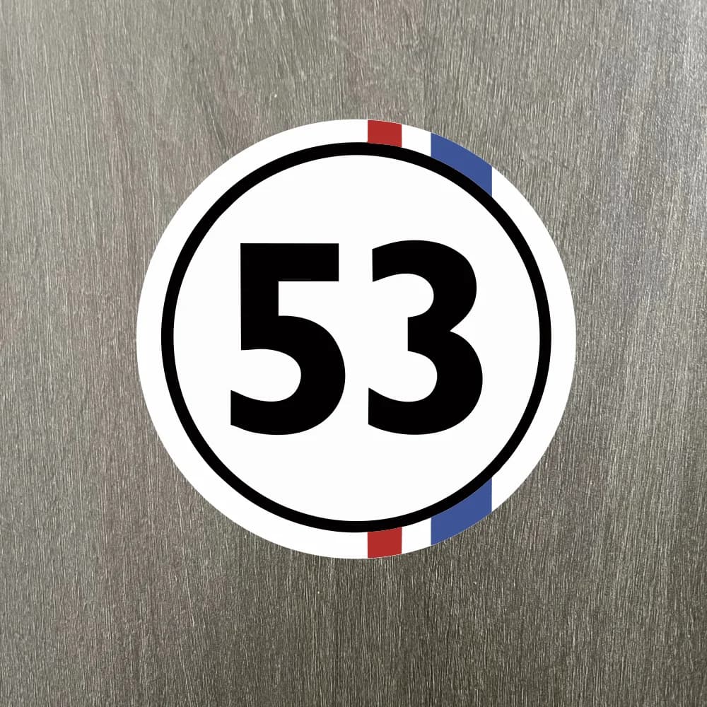 1PC Number 53 French Flag Stickers Waterproof Anti UV Vinyl Decals For Car Motorcycle Helmet Bike Laptop Scratch Cover Decor