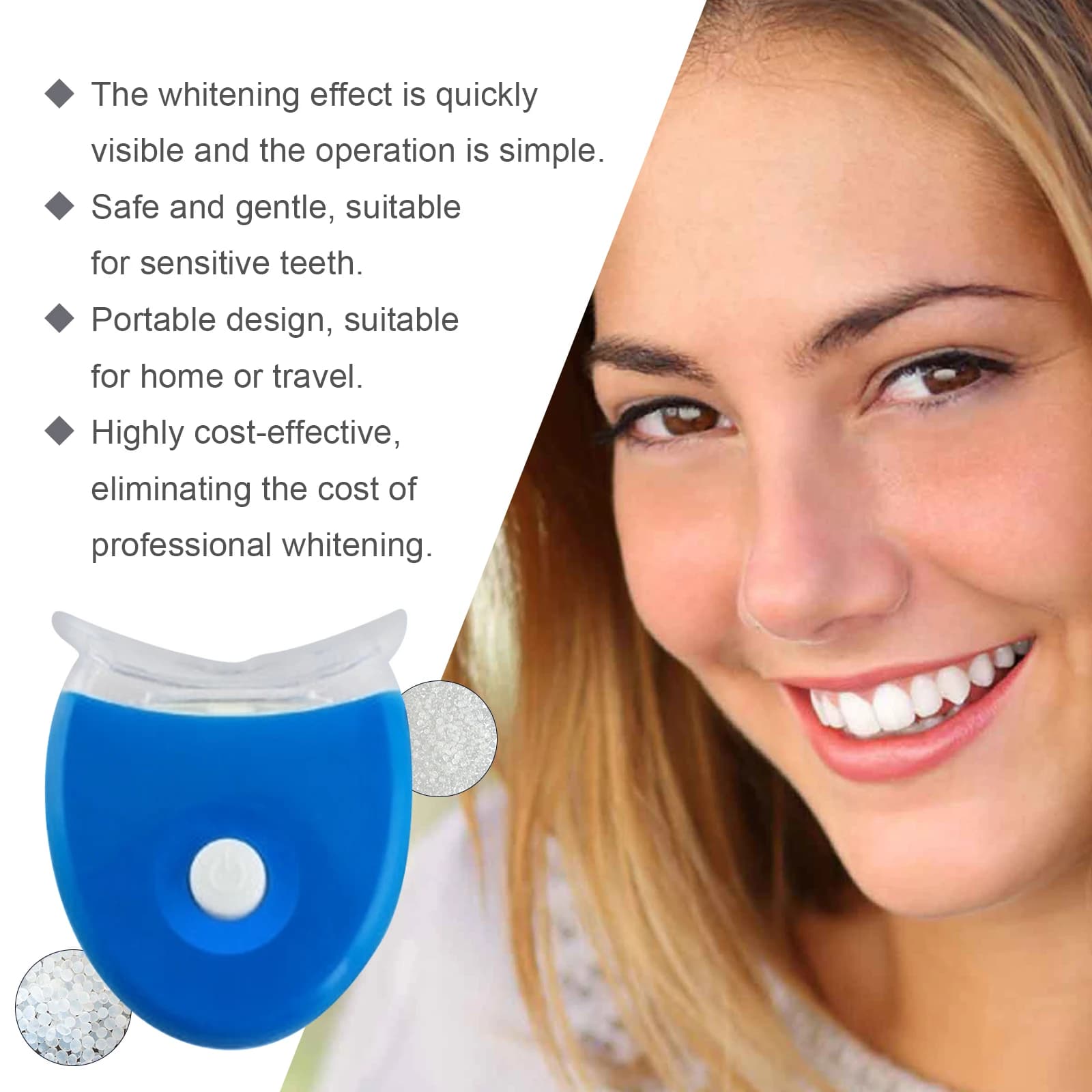 Dispositivo per la Cura dei Denti Oralhoe, Apparecchio Portatile per lo Sbiancamento e l'Illuminazione dei Denti, per una Delicata Cura Orale