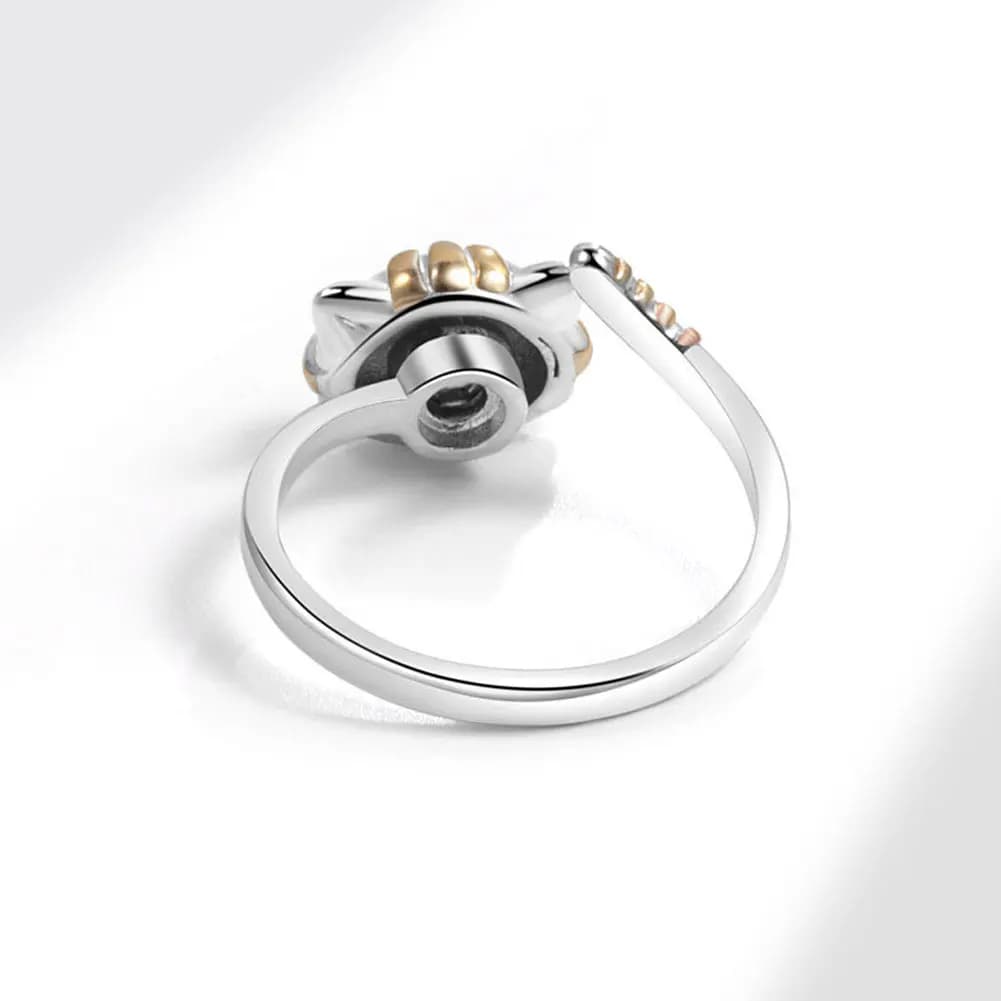 Anelli Girevoli Antistress a Forma di Gatto Cartone Animato per Donne, Anello Regolabile Aperto Antistress, Gioielli in Metallo, Regalo per Ragazze
