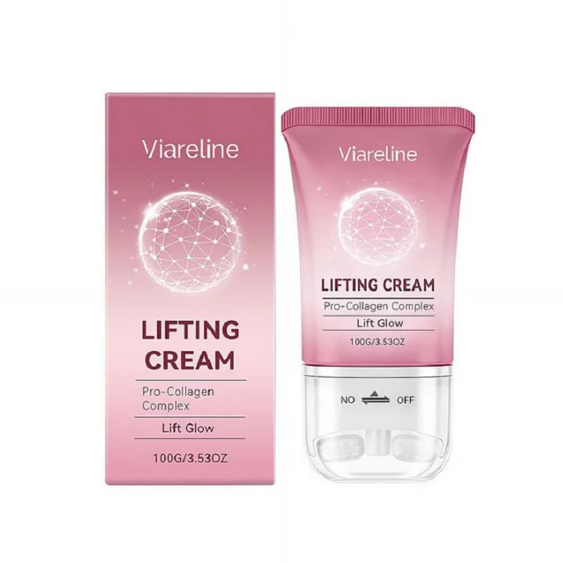 Crema Rassodante Pro-Collagene per il Collo con Rullo Massaggiante, Idratante, Illuminante, Riduce le Rughe Sottili