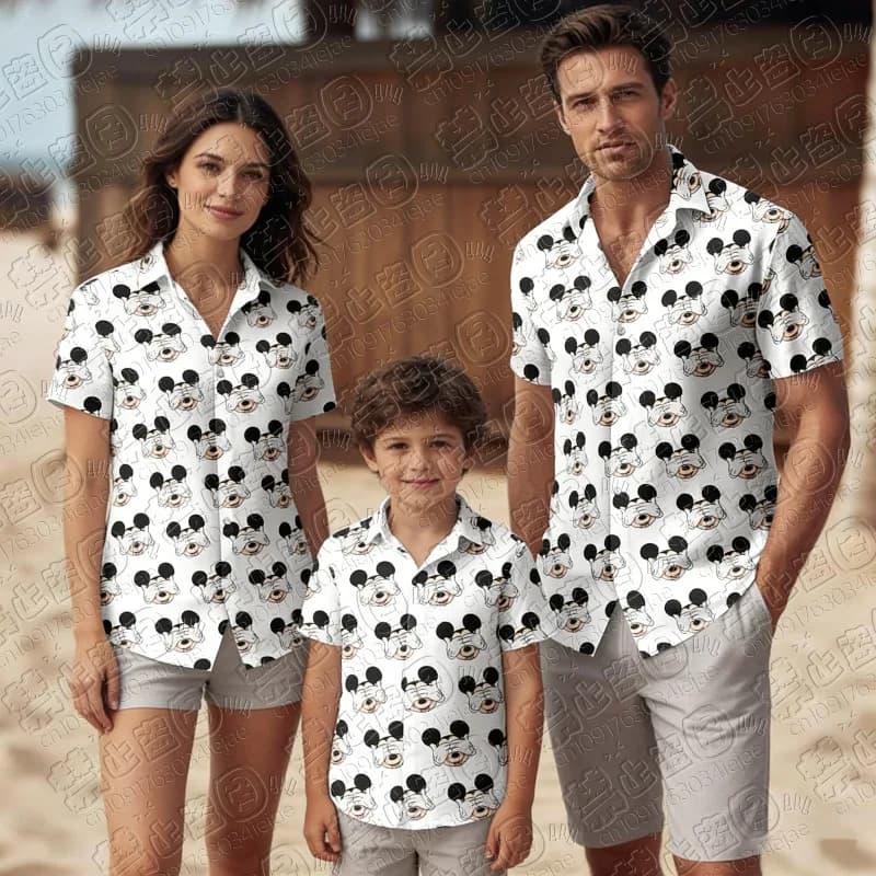Camicia con bottoni Topolino 2026, Camicia hawaiana Topolino e Amici, Camicia estiva tropicale con bottoni, Comoda e traspirante