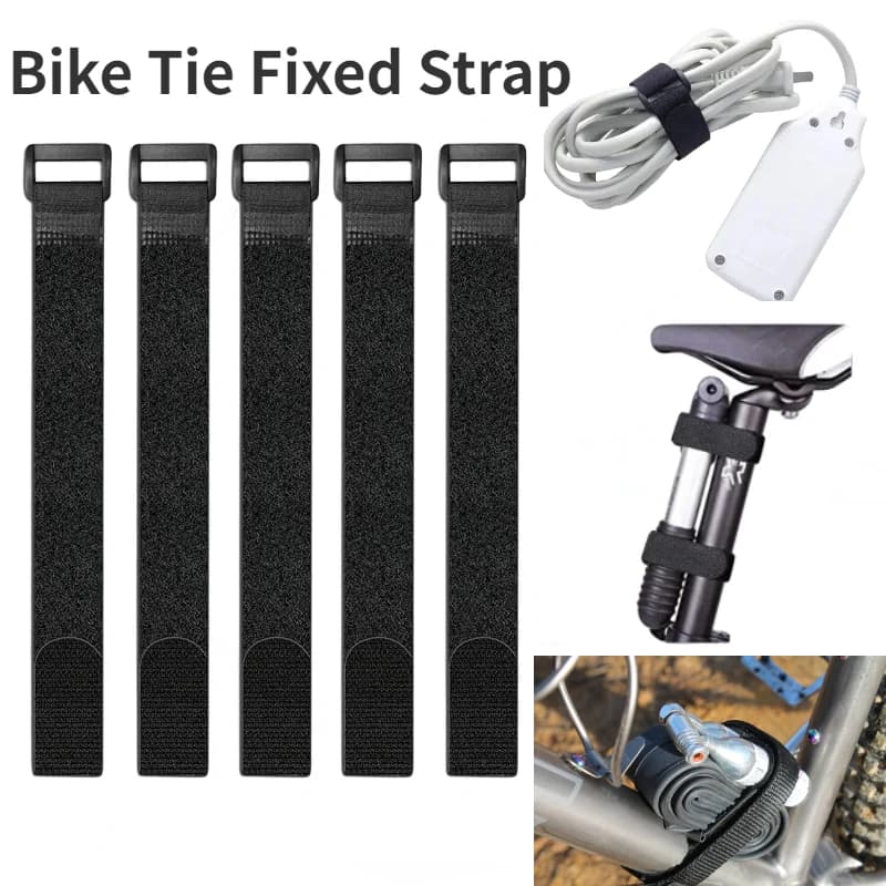 5 pz 2.5*30 cm Fascetta Bici Cinghia Fissa Riutilizzabile Nylon Cinghia Bici Gancio e Anello Cavo Multiuso Autoadesiva Fascetta di Fissaggio
