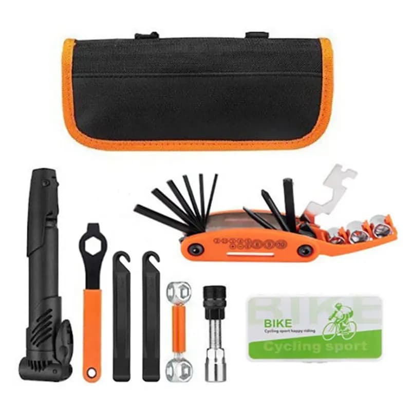 A74K-For Mountain/Road Bike Repair Kit-35-Piece Includes Tire Patches, Levers, Hex Wrenches& 80 PSI Pump