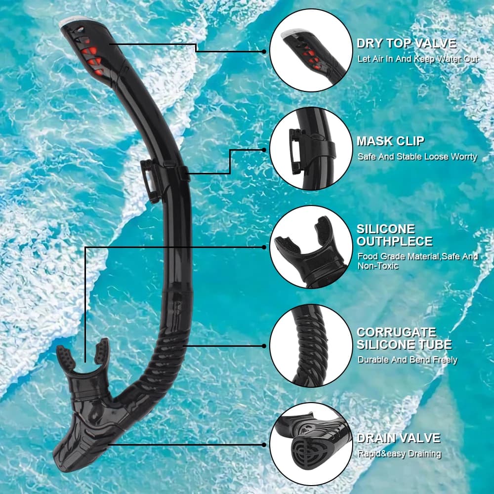 New Diving Snorkel nuoto professionale immersione tubo di respirazione tubo asciutto bambini adulti Snorkeling subacqueo attrezzatura subacquea