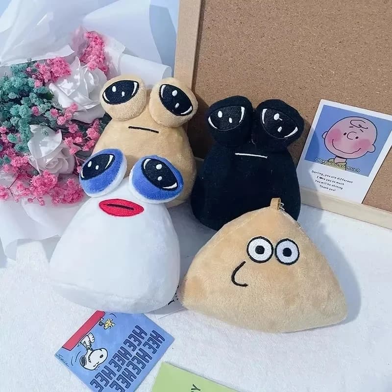 Game My Pet Alien Pou Plush Keychain Furdiburb Emotion Alien Plushie Stuffed Animal Pou Doll For Kids Birthday Gift