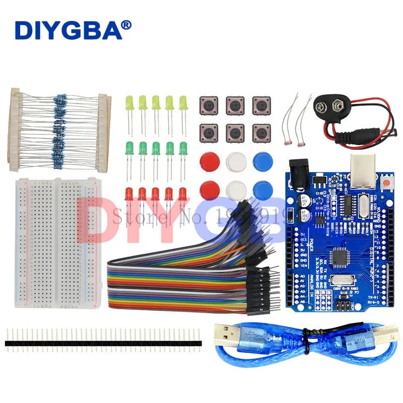Starter kit 13 in 1 kit nuovo Starter Kit mini Breadboard LED ponticello pulsante filo per arduino Compatile con UNO R3 fai da te