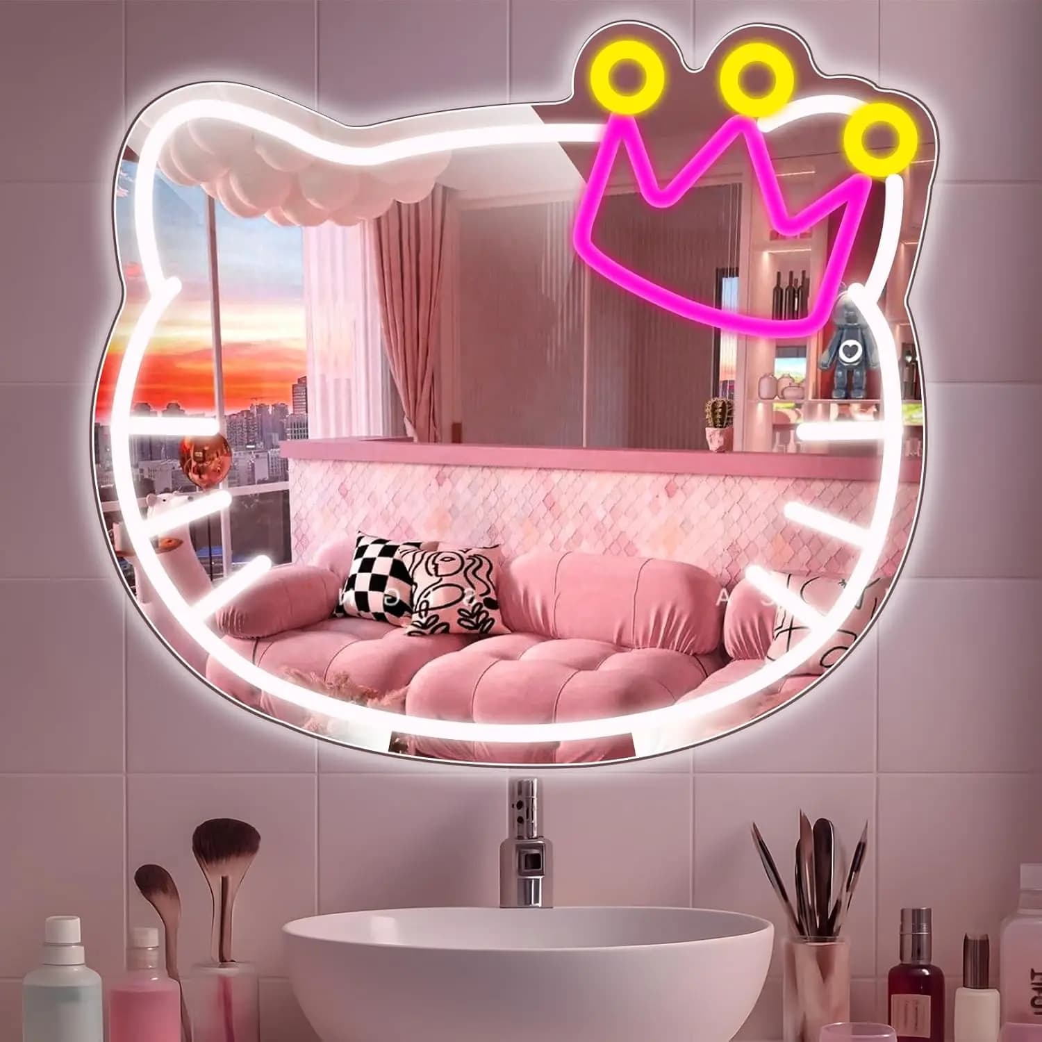 Insegna al Neon a Specchio Carina, Luce LED Neon Dimmerabile USB per Bar, Man Cave, Camera da Letto, Hotel, Negozio, Sala Giochi, Decorazione Murale per Feste
