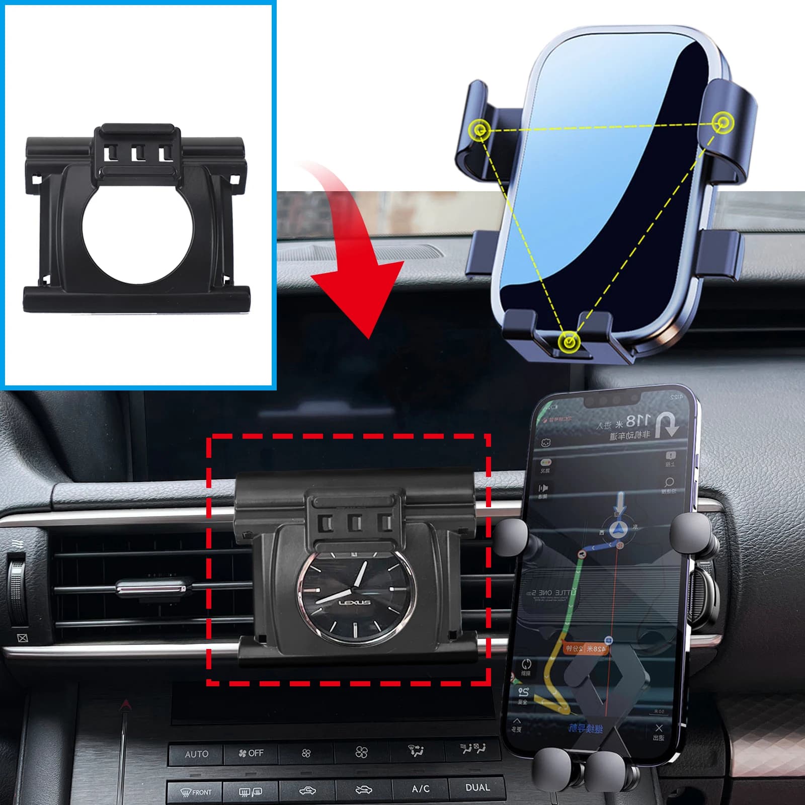 Stand Auto GPS Bracket Navigation Car Mobile Phone Holder for Lexus IS250 300 350 200T 2013 2014 2015 2016 2017 2018 2019
