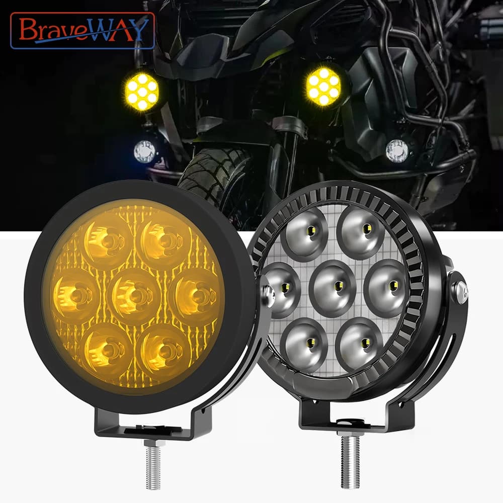 Faretto LED BraveWAY per moto ADV GS, fendinebbia ausiliari/luce di lavoro/lampade di guida/faro per moto