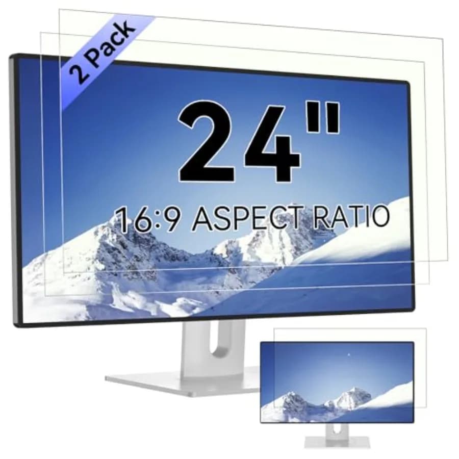 [Confezione da 2] Protezione per schermo da 24 pollici che blocca la luce blu per monitor widescreen 16:9, antiriflesso, anti-UV, protezione per gli occhi, PC desktop