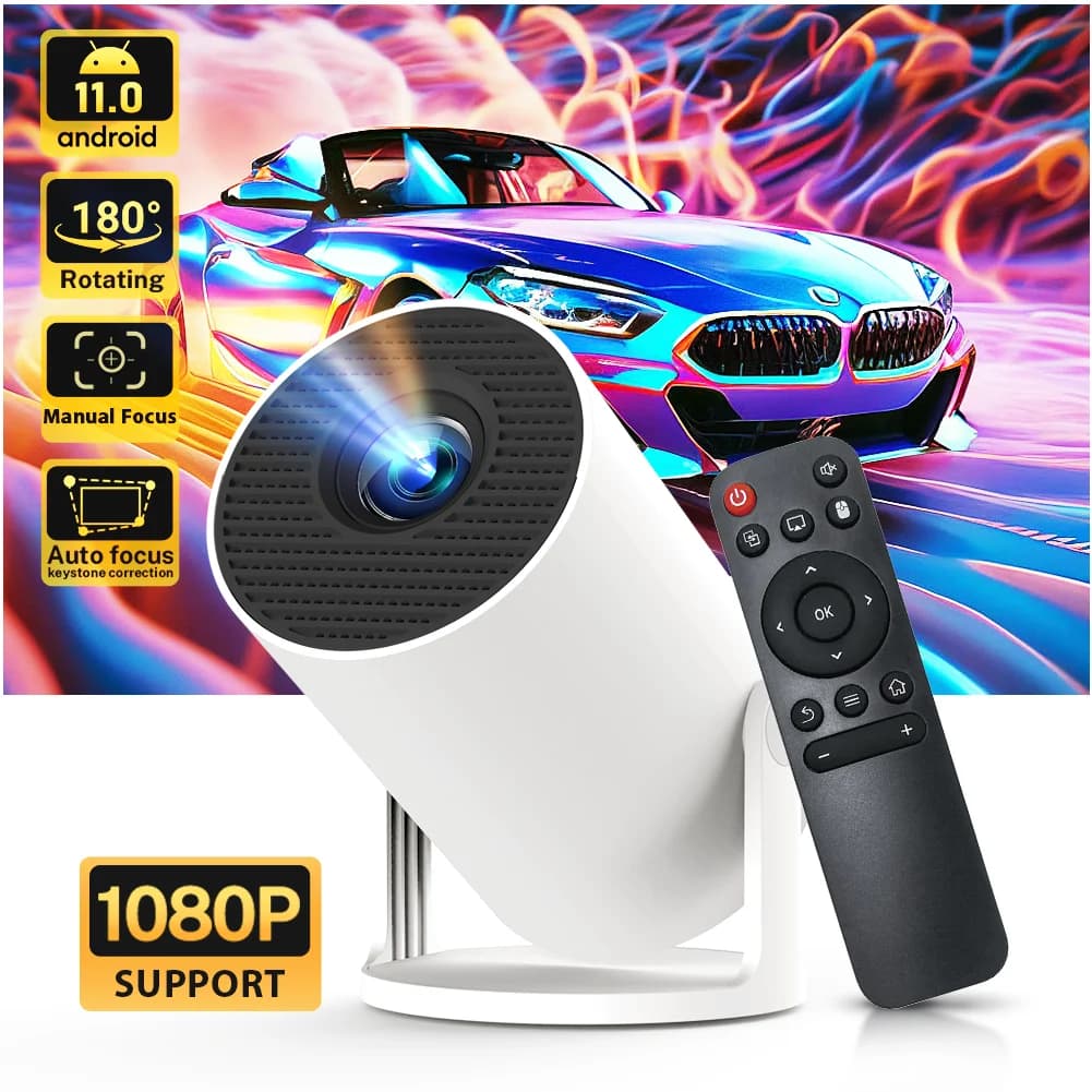 Mini proiettore portatile LYNCAST BluetoothPortable 720P, supporta video 4K con rotazione di 180 gradi