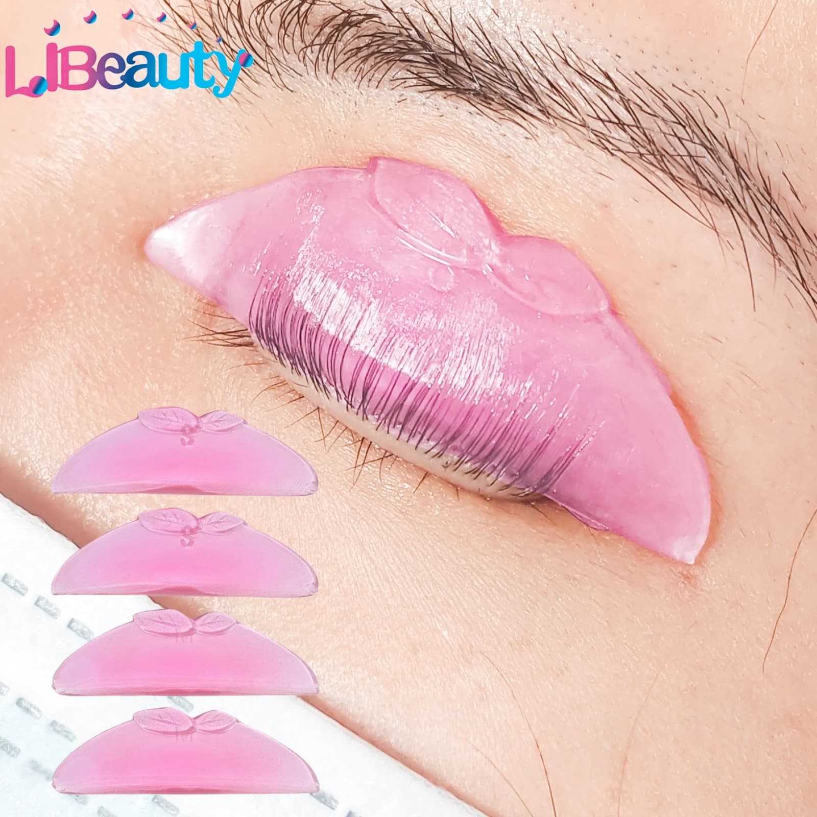 Libeauty 4Pc L Curl Silicone Eyelash Perm Pad Eyelash sticky Rod 3D Lifting Folder Lash Lifting Health Beauty Tool