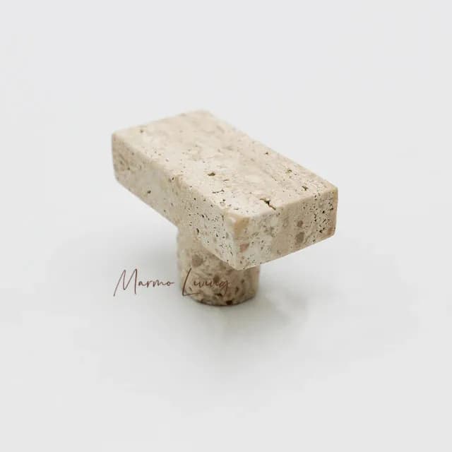Maniglia per Mobile in Travertino Naturale di Lusso, Design Moderno e Minimalista per Cassetti
