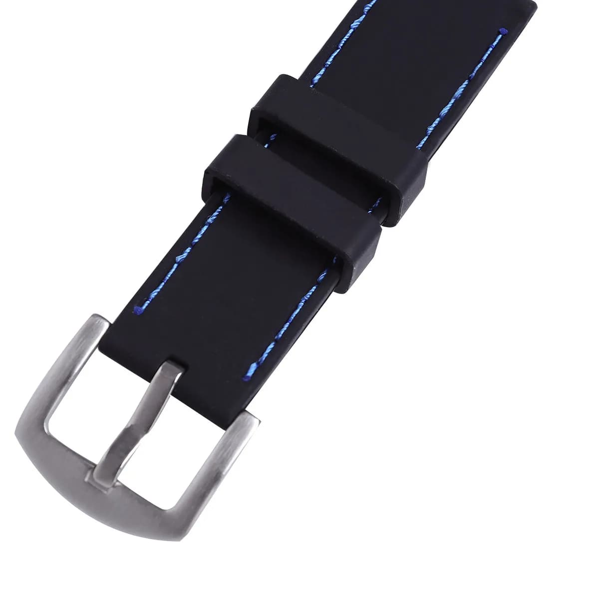 24 mm watch strap, waterproof, sweat-resistant and oil-resistant, with stainless steel closure for sports, diving, running