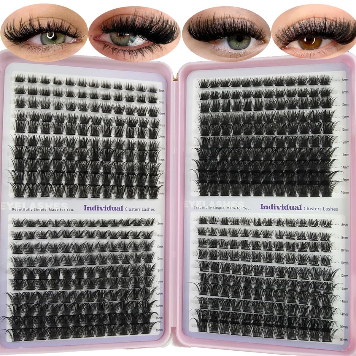 640Individua 40 file Ciglia Cluster D Curl Mix Lash Cluster 3D Wispy FAI DA TE Estensione Ciglia Resuable Ciglia Naturali Ciglia Libro