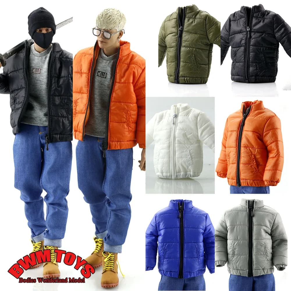 6 colori FA017 1/6 Bilancia Da Uomo Solider Imbottiture Cappotto Da Uomo Casual Streetwear Giacca Calda con Zip per 12 pollici Maschio Soldato Action Figure