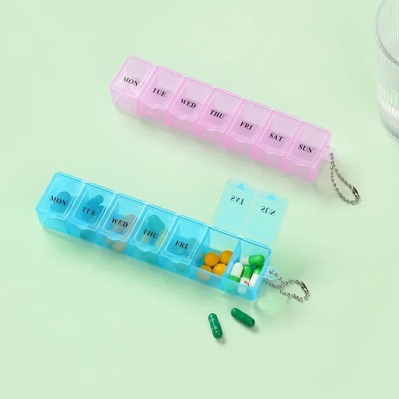 Mini Weekly Pills, Organizer for 7 Days, Container for Vitamins and Fish Oils