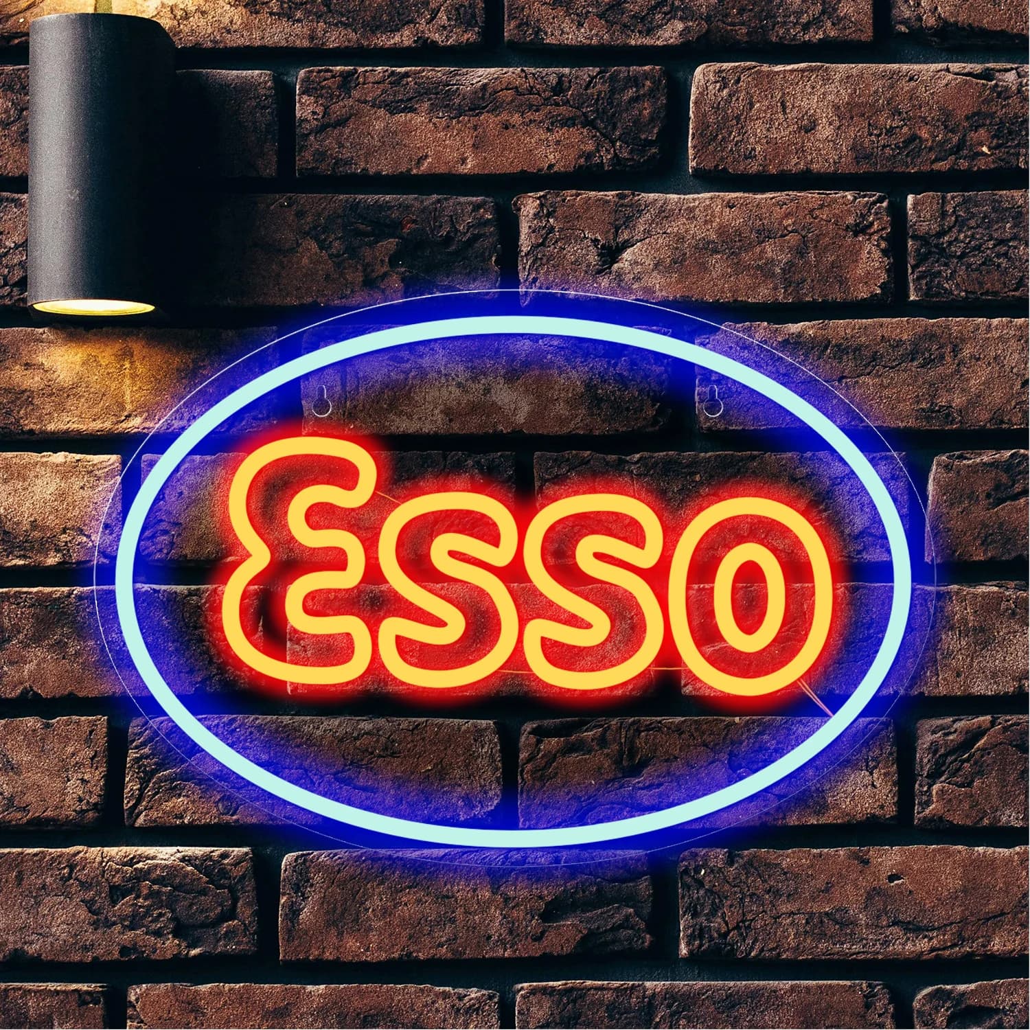 1 pezzo di insegna decorativa a luce al neon a LED per garage Esso, utilizzata per la lubrificazione delle pareti del garage, il negozio di petrolifere, l'illuminazione dell'esposizione della stazione di servizio