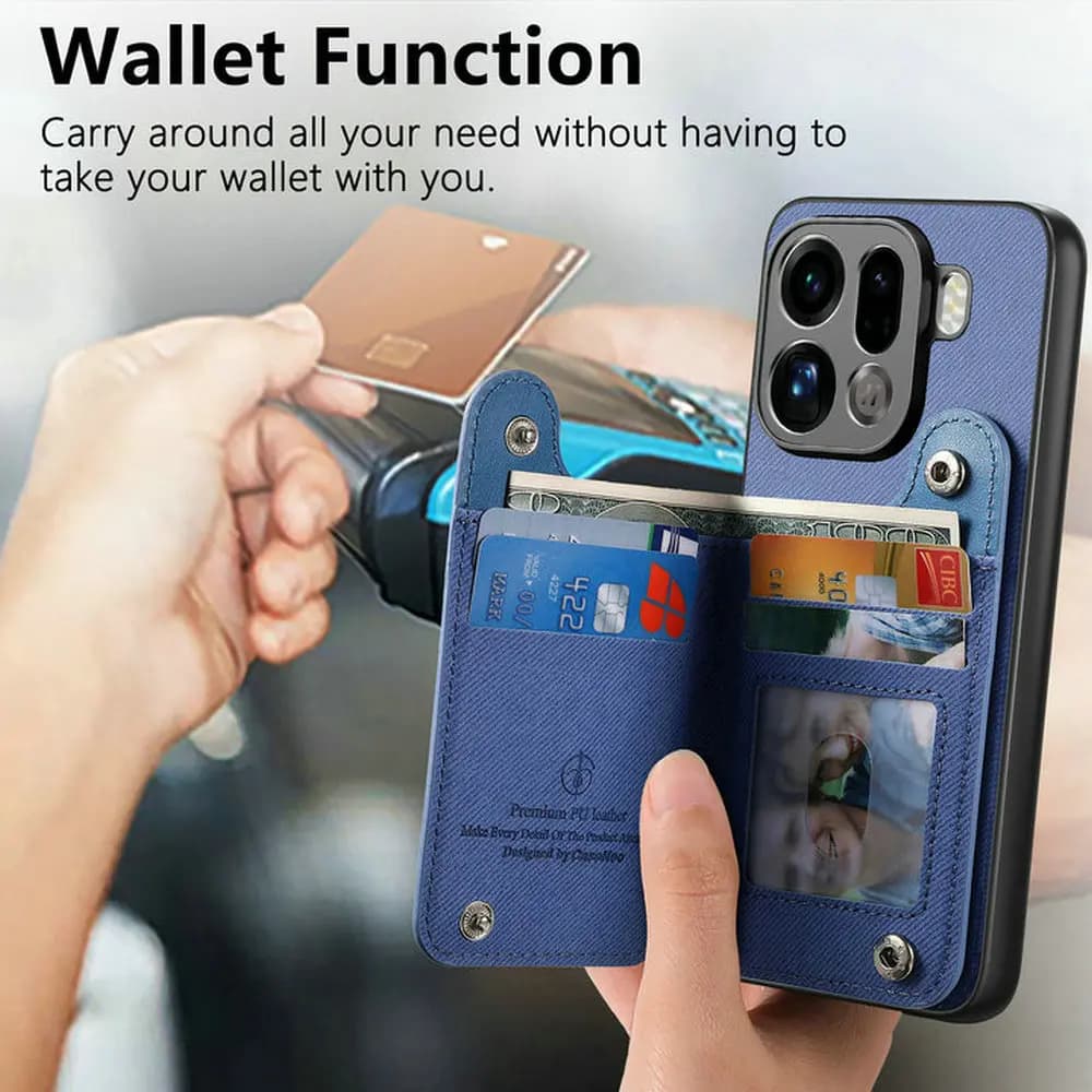 Custodia a portafoglio con cerniera in pelle RFID per OPPO FIND X9 Pro 5G, Cover di lusso per Oppo Find X9, Etui Find X9 X 9 Pro Funda