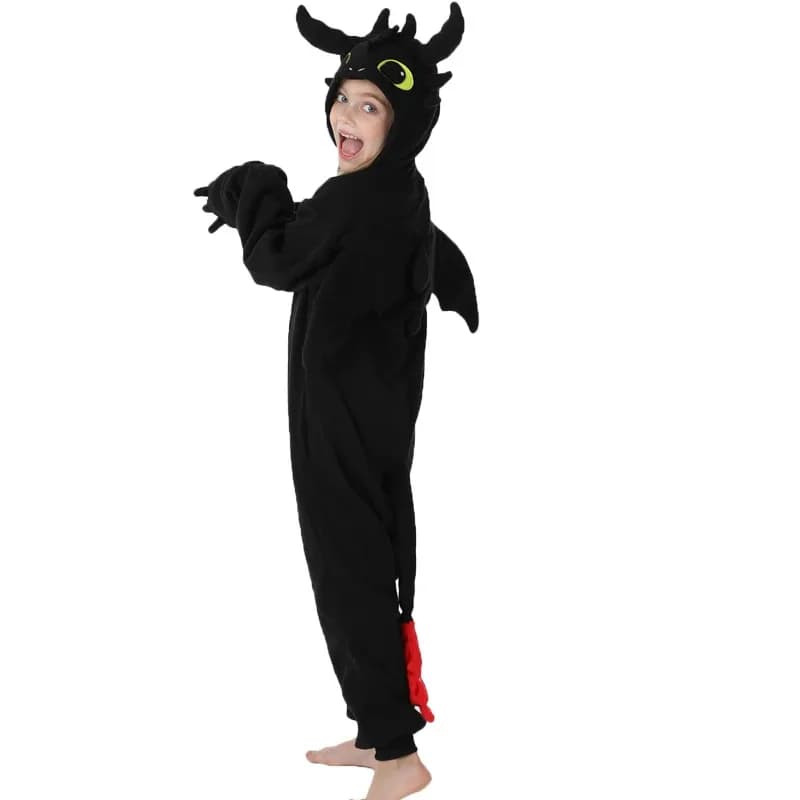 AIAI 2025 Drago nero Cartoon Cosplay Drago bianco di un pezzo Animali Halloween Ragazze Kigurumi Anime Pigiama