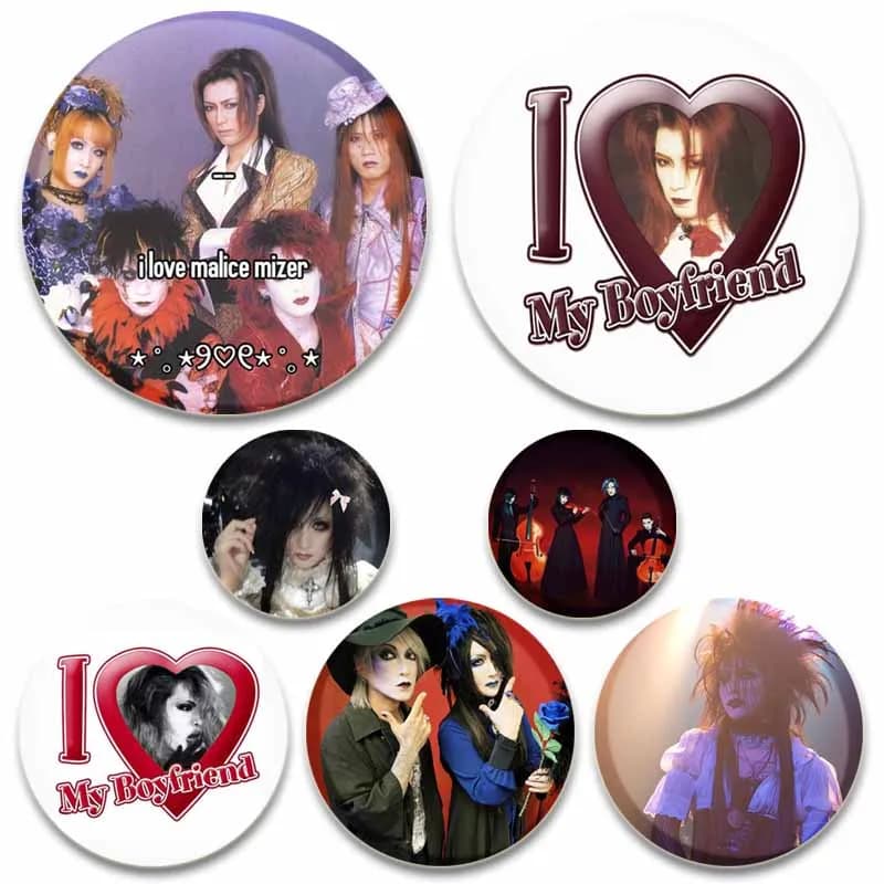 Visual Rock Band Malice Mizer Button Pin Mana Sama Klaha Spilla estetica gotica Borsa con distintivo Accessori di abbigliamento Decor Ventole Regali