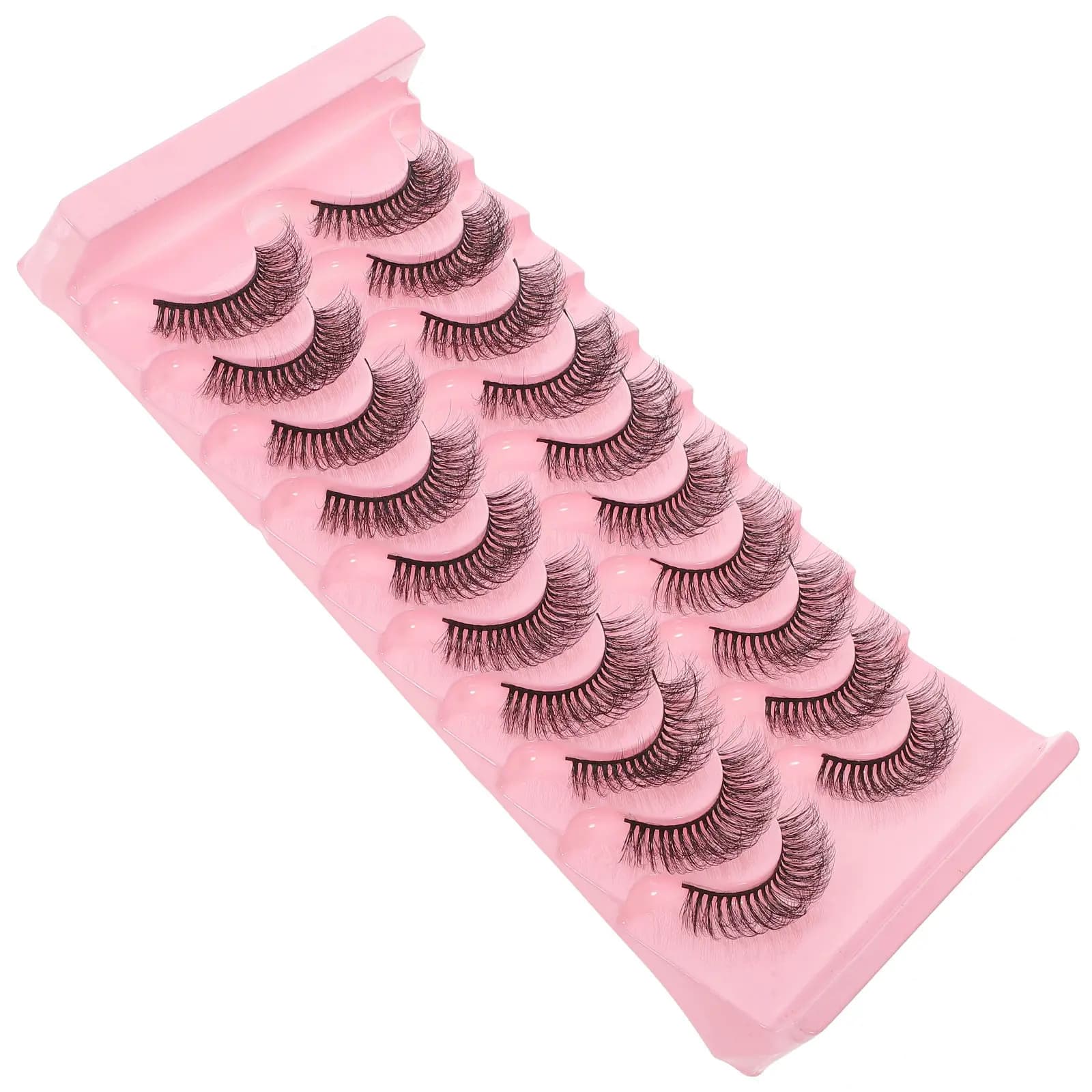 10 paia di ciglia finte dense dall'aspetto naturale, facili da indossare, accessori per il trucco, ciglia finte complete da donna, stile classico per feste e matrimoni