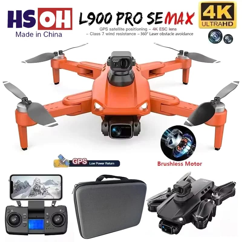 Giocattoli drone L900 Pro SE MAX 4K con doppia fotocamera GPS HD 5G WIFI 360 ° Motore brushless per evitare ostacoli Rc FPV Quadcopter Dron
