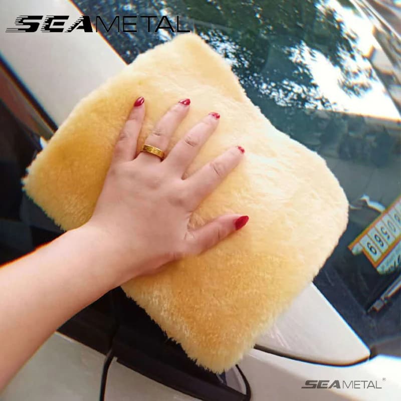 SEAMETAL Lavaggio auto Asciugamano in peluche Pulizia Asciugatura Panno per lucidatura per auto Morbido senza bordi Dettagli Asciugamano per ceretta 25x25CM Forniture per autolavaggio