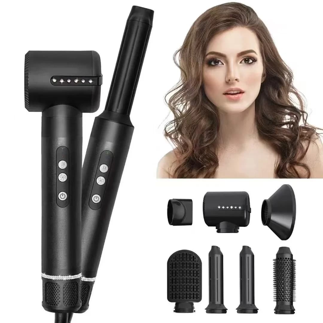 Multifunctional hair styling tool 7 in 1 Change head Hair styling comb Hair dryer