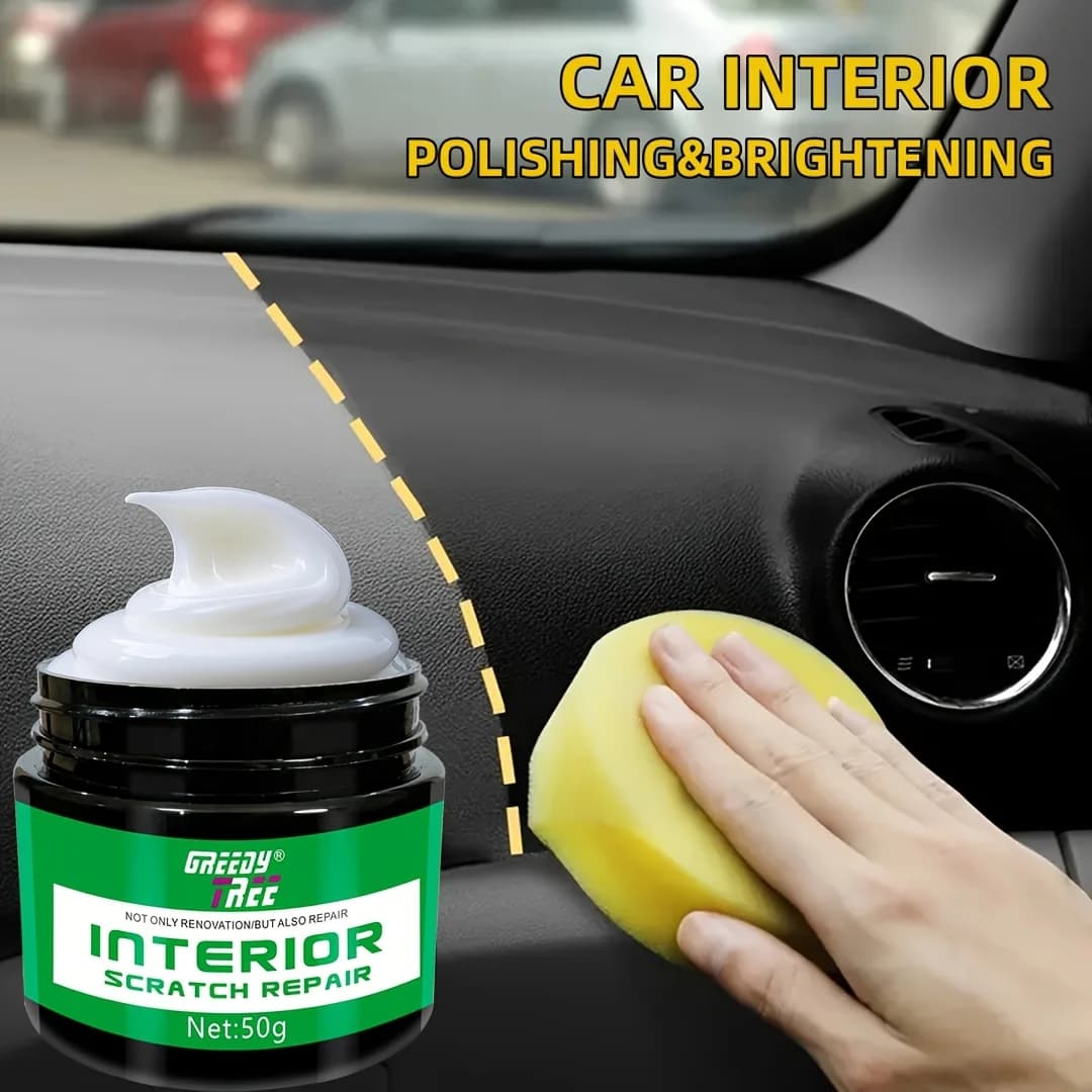 Cera per rinnovamento interni auto: protezione UV e restauratore di graffi per pelle/plastica/gomma, lucidatura non grassa
