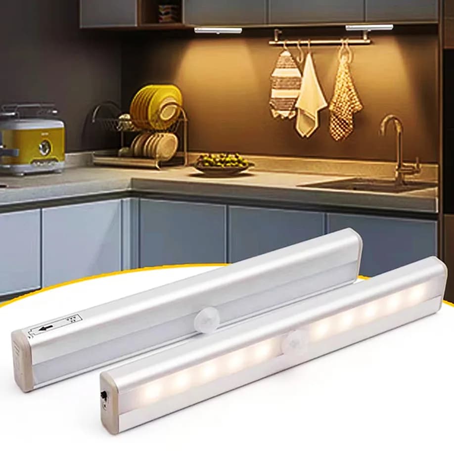LED Night Light Kitchen LED Under Cabinet Lighting PIR Motion Sensor led USB Rechargeable Aluminum Kitchen Cabinets Lighting