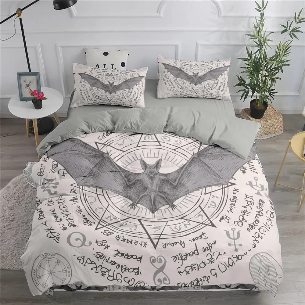 Set of Halloween Flying Vampire Bedlinen Sets for Bats Magic Cover for Witchcraft Single Double King Polyester Cover