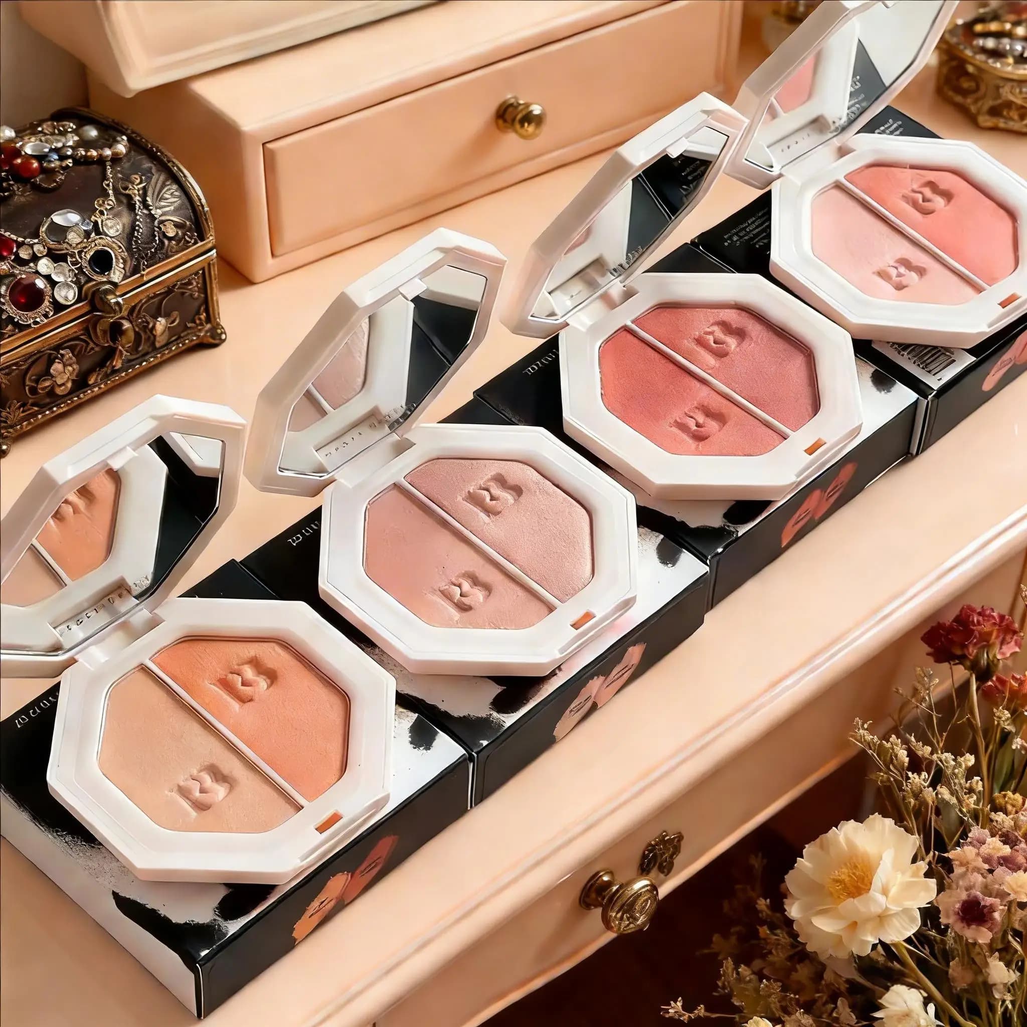 Fenty Beauty Powder Opaca Bicolor Portable Easy to Apply Corrector Perfect Long-Term Natural Makeup Lighting Powder