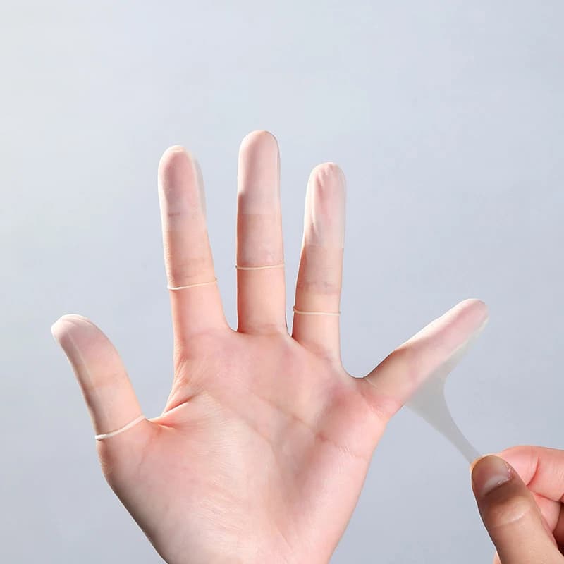Set da 50 Pezzi di Copridita in Lattice Monouso, Antiscivolo e Antistatico, Protezioni per le Dita, Guanti per Nail Art