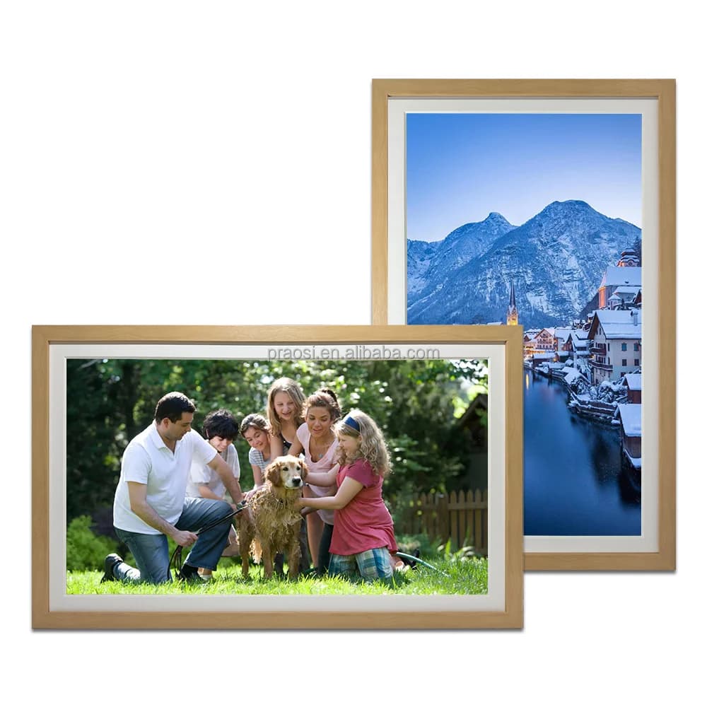 Cornice Digitale Extra Large da 32 Pollici FHD con WiFi, Schermo Touch IPS, Cornice Artistica per Foto e Video Tramite Frameo