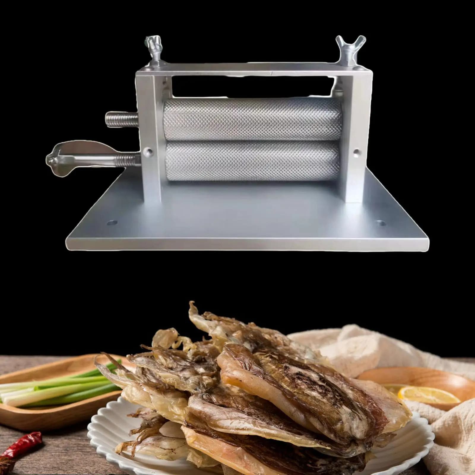 Macchina per Gofri di Calamari Essiccati, Robusta e Multifunzionale, Utensile da Cucina per Frutti di Mare Essiccati, Biscotti, Pasta di Calamari Essiccati