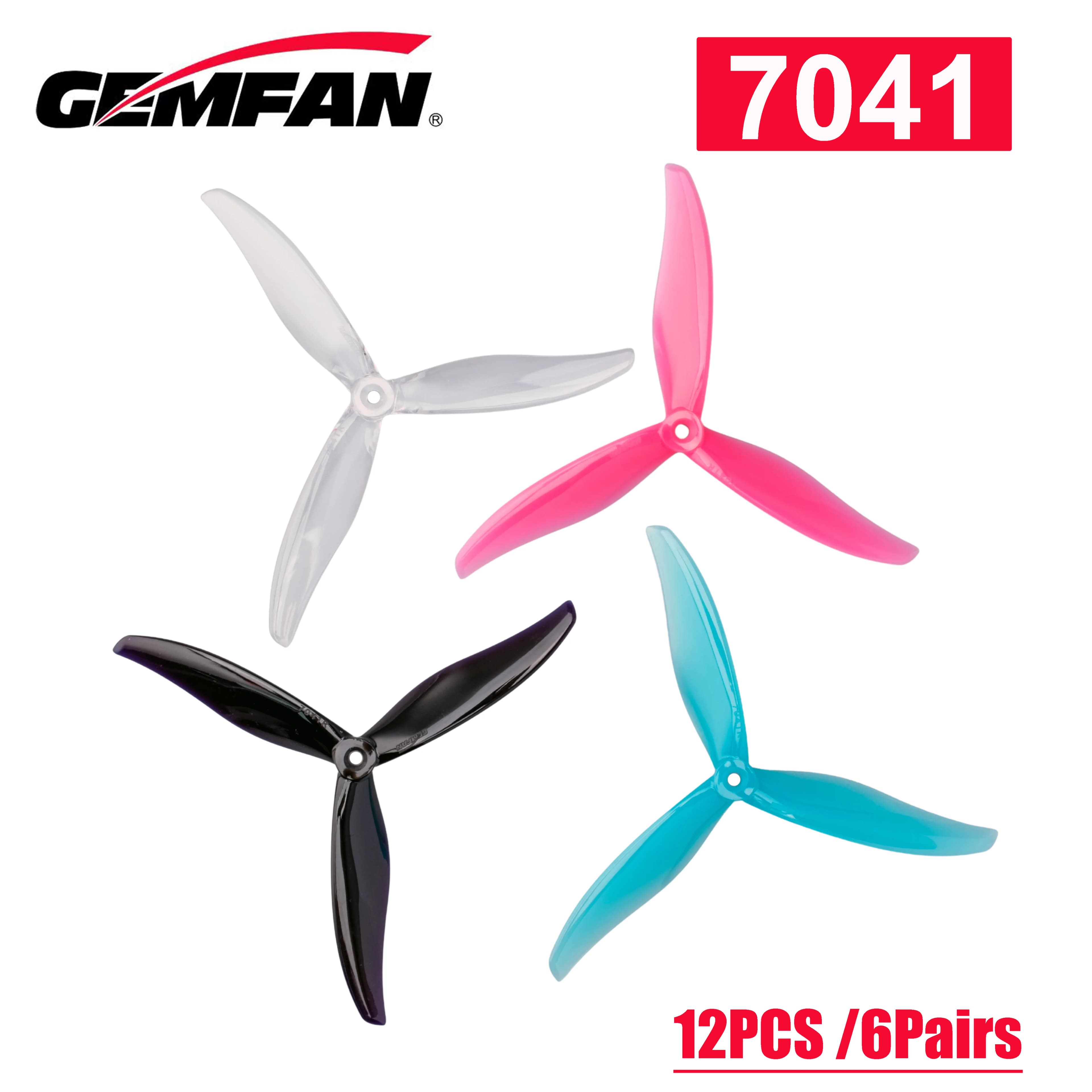NUOVO Set da 12 Pezzi / 6 Coppie di Eliche Gemfan Flash 7041 da 7 Pollici a 3 Pale in PC CW CCW per Droni FPV a Lungo Raggio con Motori 2408/2808 Pro