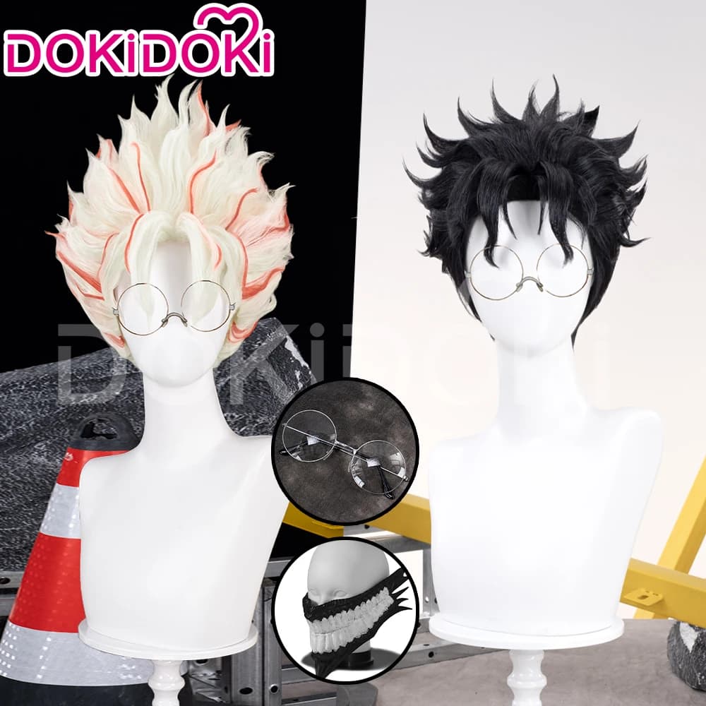 CosplayIN STOCK Okarun Takakura Ken Cosplay Kintama Anime Dandadan DokiDoki Men 30cm Wig DAN DA DAN Mask Glasses