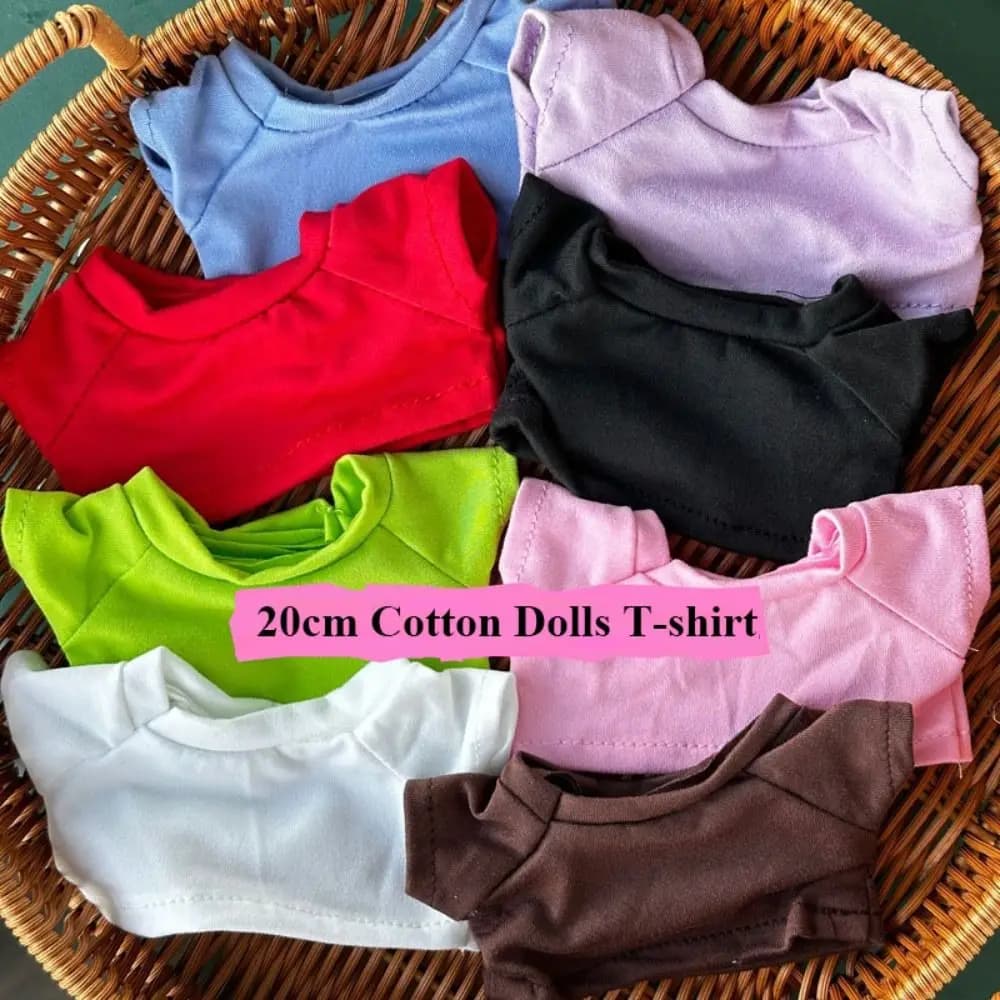 Vestiti di cotone per bambole da 20 cm Felpe con cappuccio T-shirt Mini vestiti per bambole di pezza in cotone da 20 cm Accessori Idol Doll Outfit T-shirt maglione
